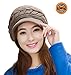 Women Winter Hats Knit HINDAWI Crochet Fashions Snow Warm Cap with Visor