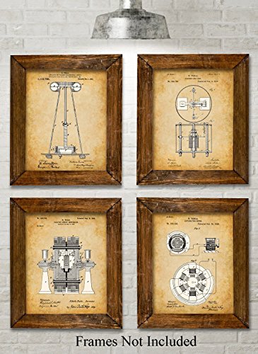 Original tesla patent art prints - set of four photos (…