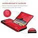 KIHUWEY Compatible with iPhone Xs Max Wallet Case with Credit Card Holder, Leather Kickstand Durable Shockproof Protective Hidden Magnetic Closure Cover for iPhone Xs Max 6.5 Inch (Red)