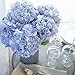 Butterfly Craze Blue Artificial Hydrangeas - Faux Silk Flowers for Wedding Bouquets, Flower Arrangements, Home and Office Decorations - 3 Stems per Bundle