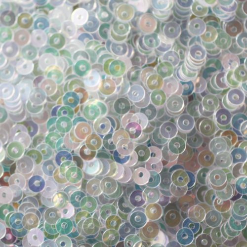 3mm Flat Round SEQUIN PAILLETTES ~ CRYSTAL IRIS RAINBOW Cool Hue ~ Loose sequins for embroidery, bridal, applique, arts, crafts, and embellishment. Made in USA.