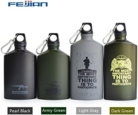 Ultralight Sports Water Bottle Aluminum Flask Military Canteen Leakproof Kettle (500ml Pearl Black)