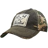 VINTAGE LIFE Distressed Baseball Caps Funny Trucker Hats with Sayings, Unisex (Lets Get Toasted (Bk Camo))