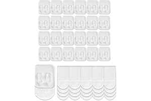 CARAINBO 24clips+28strips Outdoor String Lights Clips, Robust Easy to Use & Remove, Waterproof Adhesive Strips for Hanging Holiday Lights, Twinkle Lights, String Lights, Cord Holders Rope Organize