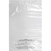 Belinlen 100 Count 18x24 Inch Self Seal Clear Poly Bags with Suffocation Warning for Packaging, Shipping & FBA with Permanent Adhesive (1.5mil)