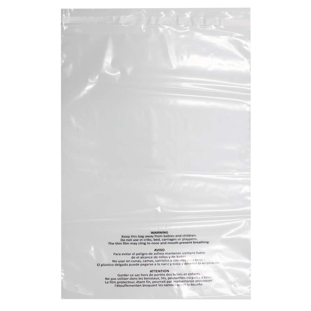 Photo 1 of Belinlen 200 Count 14x20 Inch Self Seal Clear Poly Bags with Suffocation Warning for Packaging Clothing, Decorative Wrappers and More with Permanent Adhesive (1.5mil)