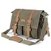 Plambag DSLR Camera Shoulder Bag Canvas PU Leather Messenger Bag(Army Green)