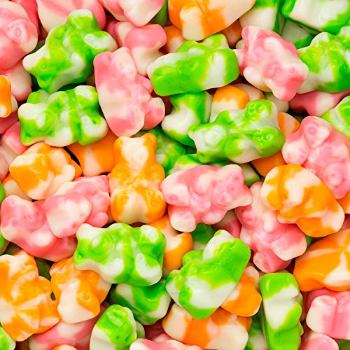 Albanese World's Best Sherbet Gummi Bears, Orange, Lime, Strawberry, 9