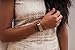 Fitbit Bracelet for FitBit Flex Fitness Trackers - The KATE Brushed Metal and Premium Vegan Leather Buckle Fitbit Bracelet - Alternative to Tory Burch Fitbit (Tan and Gold, S/M)