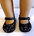 Black Doll Shoes for American Girl and 18 Inch Dolls Glitter Sparkle Shoes