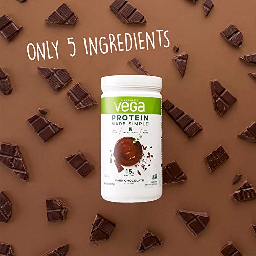 Vega Protein Made Simple, Dark Chocolate, Stevia Free Vegan Plant Based