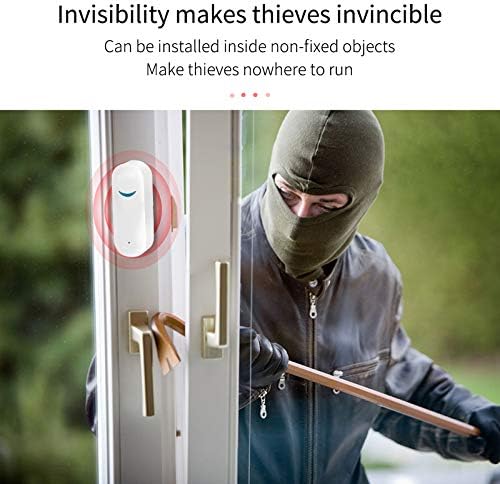 LOULE Tuya Smart WiFi Sensor de puerta diseo inalmbrico control remoto de aplicacin alarma en tiempo real compatible con Alexa y Google Home adecuado para seguridad en el hogar