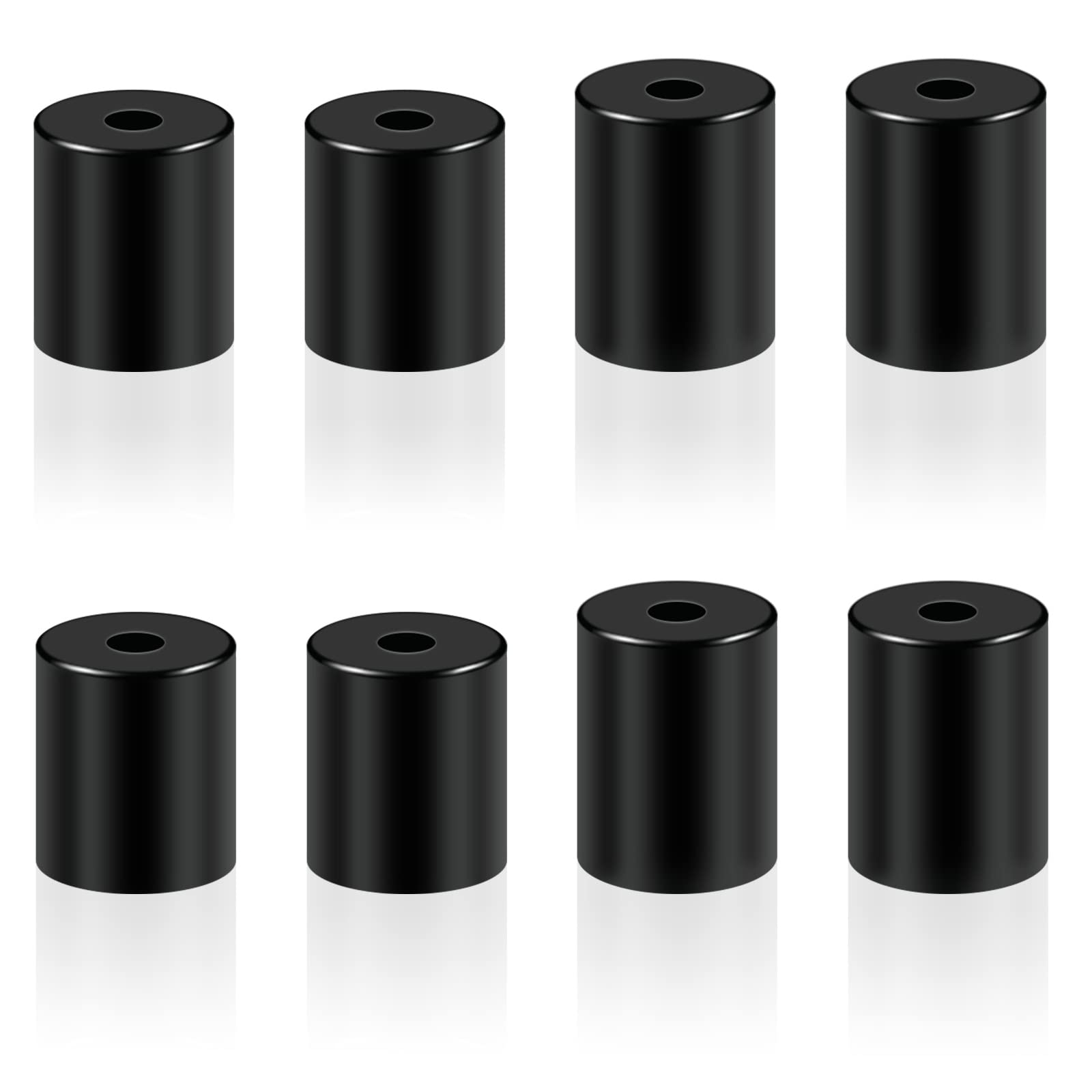 AIEX 8pcs 3D Printer Heat Bed Leveling Parts, Solid Silicone Column Replacement Spring Resistant Mounts for CR-10 Ender 3 (0.63/0.7 Inch, Black), 18mmx4, 16mmx4