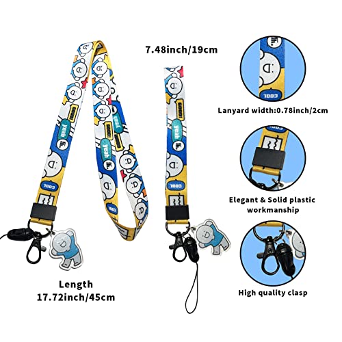 Pack of 2 Wrist and Neck Lanyards for Keys/ID Badges, Wristlet Keychain Holder Car Key Lanyard for Women Gift Idea