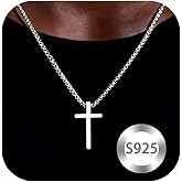Sterling Silver Cross Necklace for Men Cross Pendant Necklaces 16-24 Inch Box Chain Mens Jewelry Gift