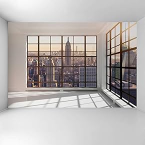 Wall Mural 3D Cityscape Removable Wallpaper Wall Sticker for Bedroom Living Room - 66x96 inches