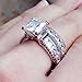 WensLTD Clearance! 2-in-1 Womens Vintage White Diamond Silver Engagement Wedding Band Ring Set (#9, Silver)