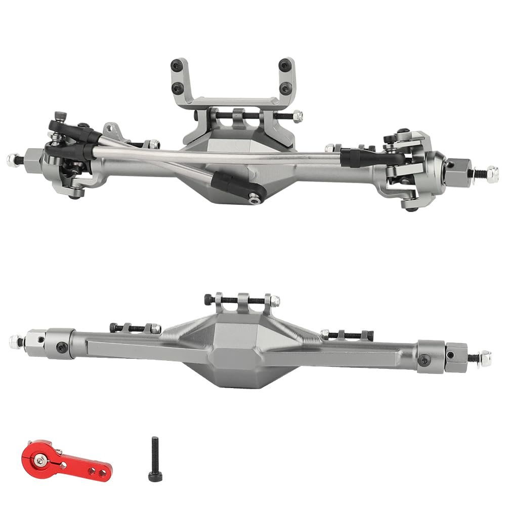 Photo 1 of RZXYLRC CNC Metal Front and Rear Straight Complete Axle for 1/10 Axial SCX10 II 90046 90047 RC Crawler Car New Upgrade Parts (Titanium)