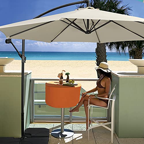 HAUSHOF 10FT Patio Umbrella, Outdoor Offset Hanging Cantilever Umbrella, Waterproof & UV Protection, Easy Assembly and Quick Tilt Adjustment, For Garden, Seaside, Pool, Yard