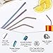Metal Straws Stainless Steel Straws 16 Pcs 10.5 8.5 Reusable Drinking Straws for 20 24 30 Oz Yeti Tumblers with 16 Food Grade Silicone Tips 4 Cleaning Brush 1 Case(Color:Rainbow Rose Gold)