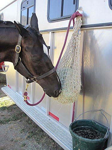 Freedom Feeder Mesh Mini Trailer Net Horse Feeder — Designed to Hold 2 Flakes or 13 Pounds of Forage — Reduce Horse Feeding Anxiety and Behavioral Issues