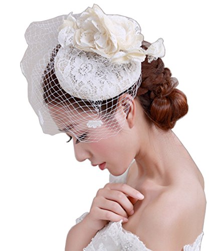 YSJOY Luxury Lace Sinamay Veil Mesh 