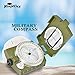 Professional Multifunction Metal Military Compass by Ninjetics - Highly Accurate, Waterproof with Luminous Display