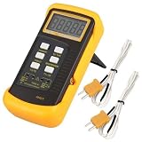 Signstek 3 1/2 6802 II Dual Channel Digital Thermometer -58°F~1022°F(-50~1300°C) with 2 K-Type Thermocouple Sensor Probe