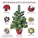 shine4FUN Mini Tabletop Christmas Tree 20in Artificial Small Christmas Tree with Cones and Battery Operated 8 Modes LED String Lights Little Christmas Tree Mini Christmas Tree for Home Office Decor