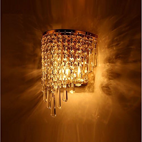 OAKLIGHTING Waterfall Modern Crystal Wall Lamp Light Gold Sconce Fixture Lighting (Clear)