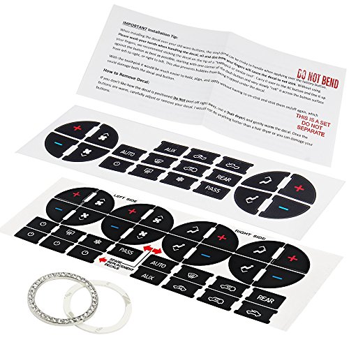EZYKOO AC Button Stickers with Rhinestone Auto Start Engine Decor AC Dash Button Repair Kit For GM, Tahoe, Suburban, Avalanche, Silverado Fix Ruined Faded A/C Controls Always Have Your Vehicle Looking