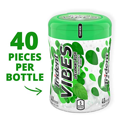 TRIDENT VIBES SUGAR FREE GUM, SPEARMINT RUSH FLAVOR, 1 GO-CUP (40 PIECES TOTAL)