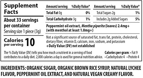 Oregon Tilth Certified Made with Organic Ingredients Sweet Lychee Peppermint Tummydrops (Resealable Bag with 33 Individually Wrapped Drop - Thumbnail 3