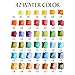 Dainayw Watercolor Paint Set - 42 Colors Professional Travel Pocket Watercolor Kit, with 1 Round Water Brushes, Christmas Gift for Artist, Kids & Adults Outdoor Painting
