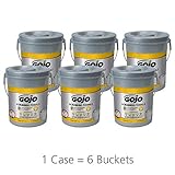 GOJO Hand and Surface Scrubbing Towels, Fresh Citrus Scent, 72 Count Heavy Duty Scrubbing Towels Canister (Pack of 6) - 6396-06