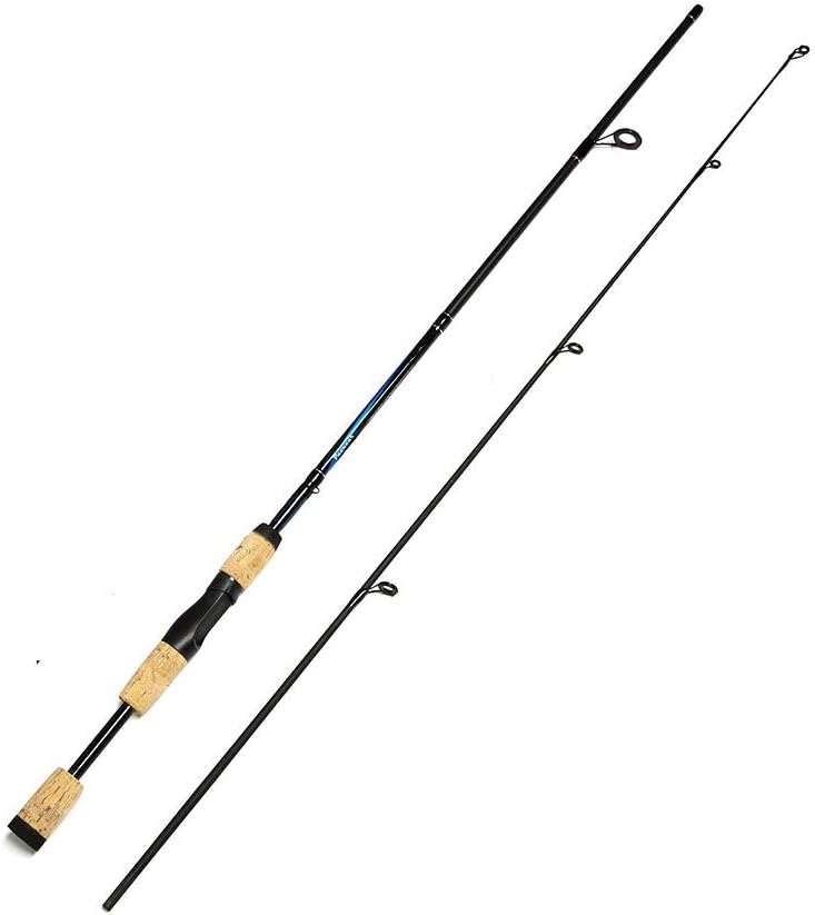 WCKJT 1.8M 2-Piece 6-Feet Casting Rod Fishing Pole Travel Spinning Rod Medium Carbon Spinning Fishing Rod Portable Fishing Rod