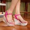 Womens-Casual-Roman-Sandals-Weave-Sole-Flatform-Wedge-Buckle-Ankle-Strap-Open-Toe-Sandals