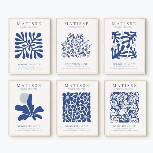 Blue Matisse Wall Art Prints Abstract Aesthetic
