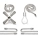 Bronze Pull Chain Set, Sunix 11.8” Ceiling Fan Pull Chain Included 35.4” Diameter 3.2 mm Beaded Extensions with 4 Connectors, Silver, One Pair