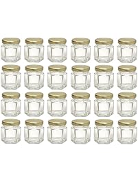 Hexagon Glass Jars, Mini Hex Jars 1.5 Oz - Case of 24