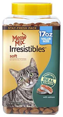 Meow Mix Irresistible 17 oz Cat Treats-Soft with Salmon, One Size (Pack of 4)