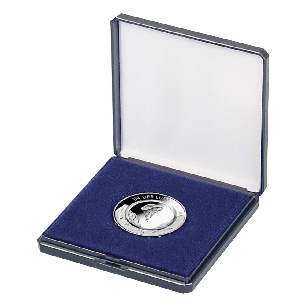 LINDNER Das Original Coin Case, Blue, for Coins up to Ø 50 mm