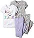 Carters Baby Girls 4-Piece PJ Set Love to Smile White