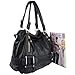 MG Collection Samantha Weave Belt Hobo Handbag, Black, One Size