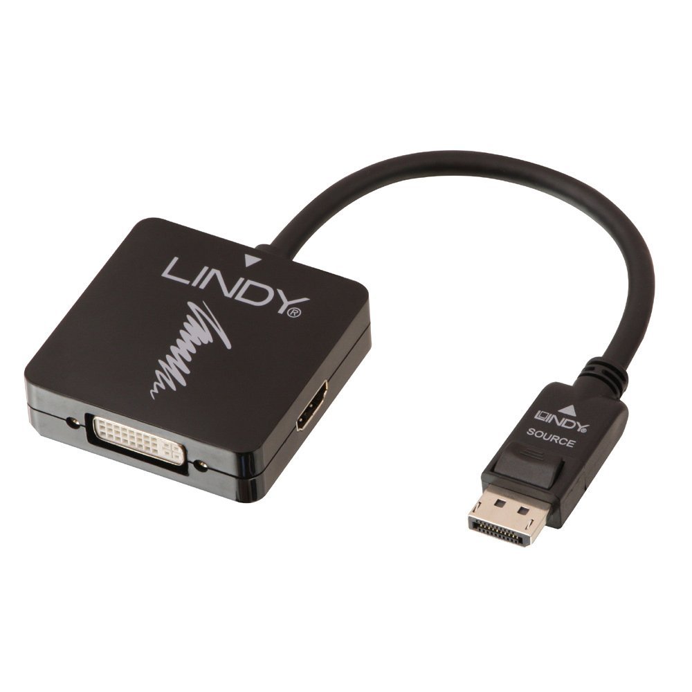 Lindy DisplayPort 1.2 to HDMI 1.4, DVI & VGA Active Converter