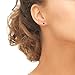 Sterling Silver 5mm Bezel-set Martini Purple European Crystals Stud Earrings for Women