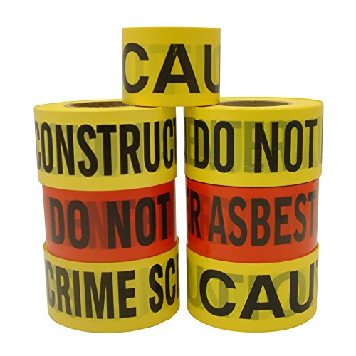 Presco Economy Printed Barricade Tape: 3 in. x 1000 ft. (Yellow with Black"CAUTION CUIDADO" printing) - Thumbnail 2