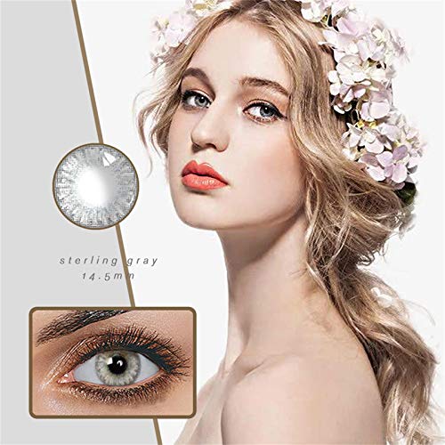 HXS Contacts_Colored for Eyes Women\'s Cosmetic Accessories Beautiful Makeup Gifts for Girls Women Girls Decorations for Party Cosplay and Daily Use (2pcs,A)