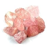 Crystal Allies Materials: 1lb Bulk Rough Pink Rose Quartz Crystals from Brazil - Large 1" Raw Natural Stones for Cabbing, Cutting, Lapidary, Tumbling, and Polishing & Reiki Crystal Healing *Wholesale Lot*