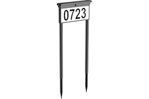 SUPONAR Solar Address Sign, House Numbers for Outside Double Side, 12 Modes Lighted Address Plaque Outdoor Waterproof, Illuminated LED Address Numbers for Yard Home Mailbox, 1 Pack